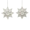 Online Christmas Forever ORN WHITE/GOLD SNOWFLAKE W/ WHT. GOLD GLTR. 2/S