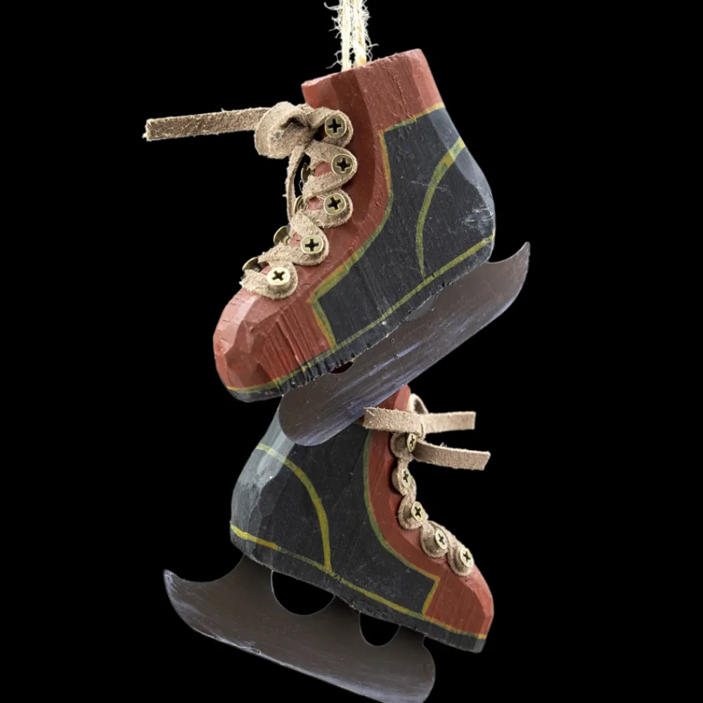 Outlet Christmas Forever ORN WINTER WOODEN ICE SKATES 2.5″ BLK/RED