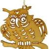 Best Christmas Forever ORN WOODEN OWL 4″ NATURAL W/ENGRAVED CENTRE