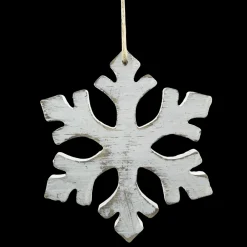 Clearance Christmas Forever ORN WOODEN SNOWFLAKE 6″ WHITE WASHED