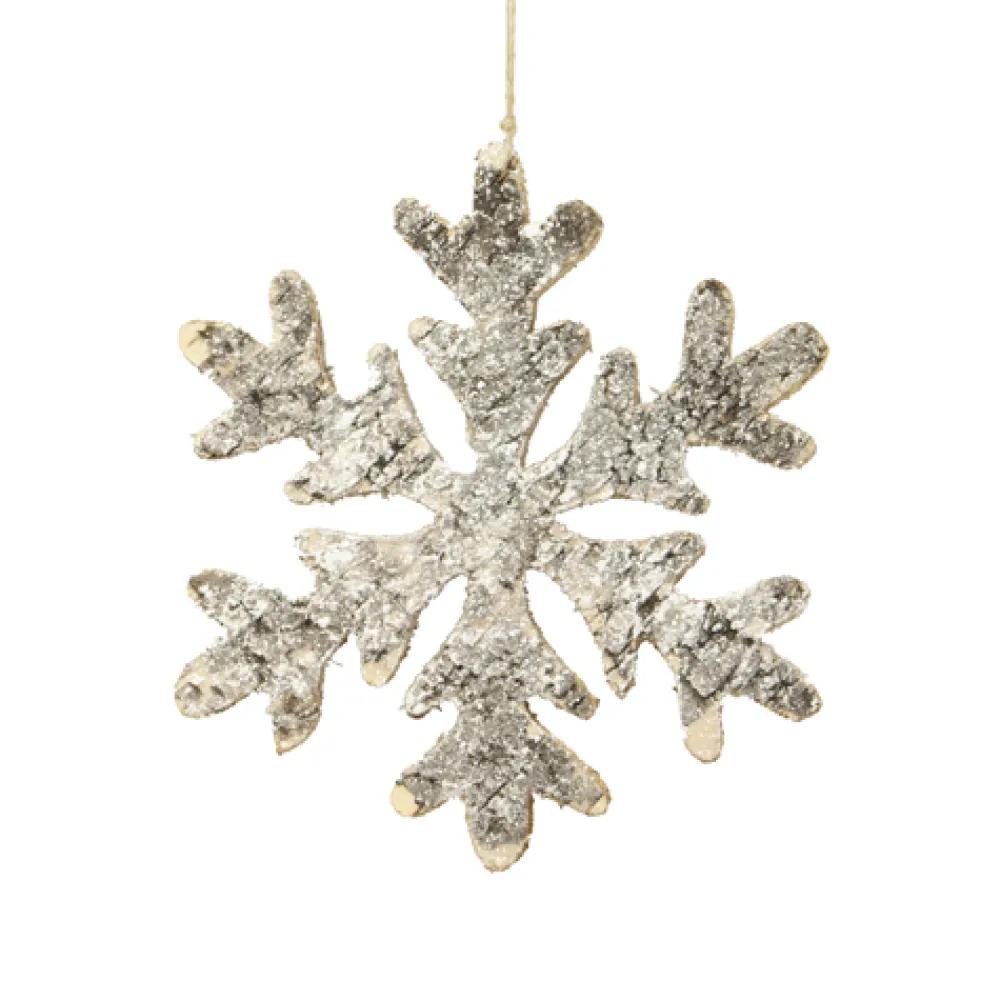 Sale Christmas Forever ORN WOODEN SNOWFLAKE 10″ WOOD/BIRCH LOOK W/ GLTR