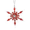 Best Christmas Forever ORN WOODEN SNOWFLAKE WOODEN 6″ W/GEM RED/WHITE