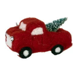 Outlet Christmas Forever ORN WOOL AUTO TRUCK 2″H RED W/ TREE