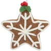 Best Christmas Forever ORN WOOL BAKERY STAR COOKIE 4.5″ BROWN/WHITE