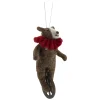 Sale Christmas Forever ORN WOOL BEAR 6″ BROWN W/ RED SCARF ON UNICYCLE