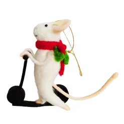 Sale Christmas Forever ORN WOOL MOUSE 4.5″ ON A SCOOTER