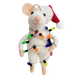 Online Christmas Forever ORN WOOL MOUSE 4.5″W/ LIGHT GARLAND
