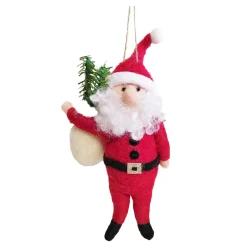 Best Christmas Forever ORN WOOL SANTA 5.5″ WITH GIFT BAG