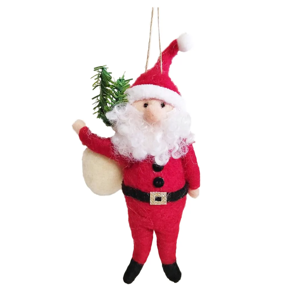 Best Christmas Forever ORN WOOL SANTA 5.5″ WITH GIFT BAG