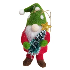 Discount Christmas Forever ORN WOOL SANTA 6″W/ CHRISTAMS TREE 6″