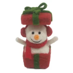 Christmas Forever ORN WOOL SNOWMAN 4″X3″X5″ IN GIFT BOX W/ EARMUFF