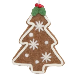 New Christmas Forever ORN WOOL TREE 5.5″ BROWN/WHITE