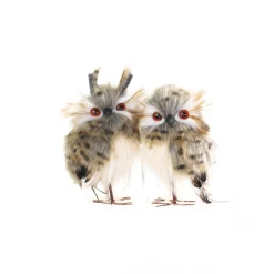 Discount Christmas Forever OWL BROWN/GRAY 5″ TWINS LEOPARD PRINT STANDING