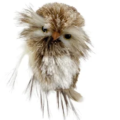Online Christmas Forever OWL BROWN/WHITE 4.5″ SNOW FLOCKED
