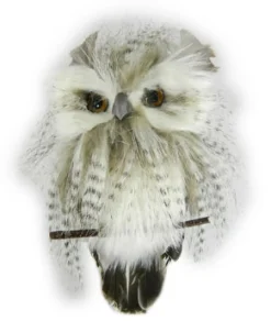 Christmas Forever OWL GRAY/WHITE 8″ FLAT HANGING