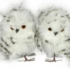 Christmas Forever OWL GRAY/WHITE 5″ LONG HAIR TWINS STANDING
