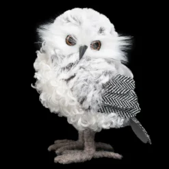 Outlet Christmas Forever OWL GRAY/WHITE 5.5″ WOOLY FUR STANDING