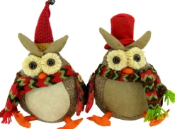 Hot Christmas Forever OWL PLUSH BROWN 9″ W/ RED HAT 2/S