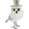 New Christmas Forever OWL WHITE 7.5″ W/ SILVER GLITTER TAIL & HAT