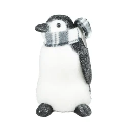 Sale Christmas Forever PENGUIN BLACK/ WHITE 9″ FROSTED W/ SCARF