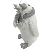 Outlet Christmas Forever PENGUIN STANDING FAUX GRASS WHITE 6.5″x10″ W/ SCARF, FROSTED PINE & BERRIES