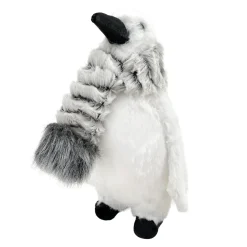 Hot Christmas Forever PENGUIN WHITE FUR 8.5″ W/ GRAY SCARF