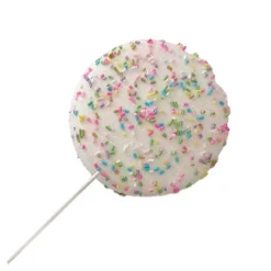 Clearance Christmas Forever PICK CANDY 12″ MACAROON WHITE /MULTI COLOR SPRINKLES