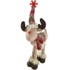 New Christmas Forever PLUSH REINDEER STANDING 15″ W/ SNOWFLAKE SANTA HAT RED/GREEN