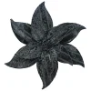 Outlet Christmas Forever POINSETTIA HEAD BLACK 12″ VELVET W/ CLIP