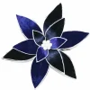 Christmas Forever POINSETTIA HEAD BLUE MIDNIGHT 12″ W/ WHITE POLLEN &TRIM W/ CLIP