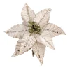 Best Christmas Forever POINSETTIA HEAD CHAMPAGNE 5″ VELVET W/ CH. GLITTER & CLIP