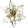 Online Christmas Forever POINSETTIA HEAD CHAMPAGNE 13″ METALIC W/ CLIP