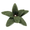 Outlet Christmas Forever POINSETTIA HEAD GREEN MOSS 9″ FELT FROSTED LOOK W/ CLIP