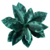 Discount Christmas Forever POINSETTIA HEAD GREEN PEACOCK 10.5″ VELVET W/ GLITTER EDGE & CLIP