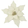 Online Christmas Forever POINSETTIA HEAD IVORY 12.5″ VELVET GLITTER EDGE