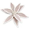 Sale Christmas Forever POINSETTIA HEAD PINK 8.5″ VELVET W/WHITE TRIM & CLIP