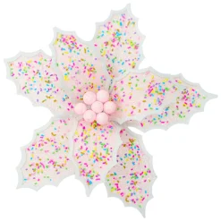 Discount Christmas Forever POINSETTIA HEAD PINK- LIGHT 11″ IRIDESCENT W/ COLORFUL SPRINKLES W/ CLIP