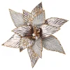 Outlet Christmas Forever POINSETTIA HEAD PLATINUM COPPER 11.5″ METALLIC W/ CLIP