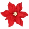 Clearance Christmas Forever POINSETTIA HEAD RED 11″ FELT W/ CLIP