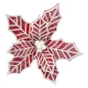 Discount Christmas Forever POINSETTIA HEAD RED/ WHITE 8″ FELT FROSTED LOOK W/ CLIP