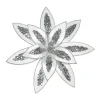 Best Christmas Forever POINSETTIA HEAD WHITE 13″ VELVET W/ SILVER GLTR. & CLIP