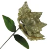 Online Christmas Forever POINSETTIA STEM CHAMPAGNE 26″ VELVET EMBOSSED W/GLITTER