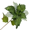 New Christmas Forever POINSETTIA STEM GREEN 11″ HEAD METALLIC W/GLITTER TRIM