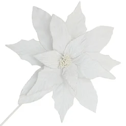 Online Christmas Forever POINSETTIA STEM WHITE 18″ HEAD VELVET W/ 20″ STEM