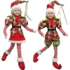 New Christmas Forever POSABLE BOY/ GIRL 18″ RED/ GREEN/ BEIGE CHECK
