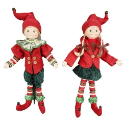Clearance Christmas Forever POSABLE ELF 18″ RED/GREEN 2 ASSTD.