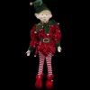 Hot Christmas Forever POSABLE ELF BOY 18″ RED SEQUIN W/ GREEN HAT