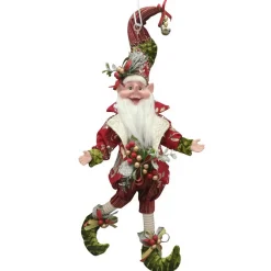 Online Christmas Forever POSABLE ELF WHIMSICAL 16″ RED/GREEN/GOLD