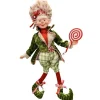 Clearance Christmas Forever POSABLE ELF WHIMSICAL 18″ RED/GREEN W/ LOLLYPOP
