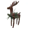 Sale Christmas Forever REINDEER NAT. RATTAN 13″X5.5″X22″ STANDING W/ MIXED FROSTED PINE/CONES/BERRIES